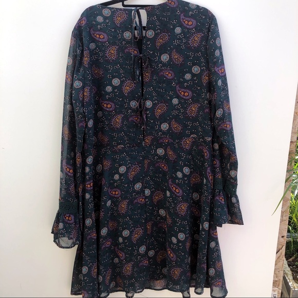 Xhilaration green boho paisley print  dress XXL - Picture 5 of 7